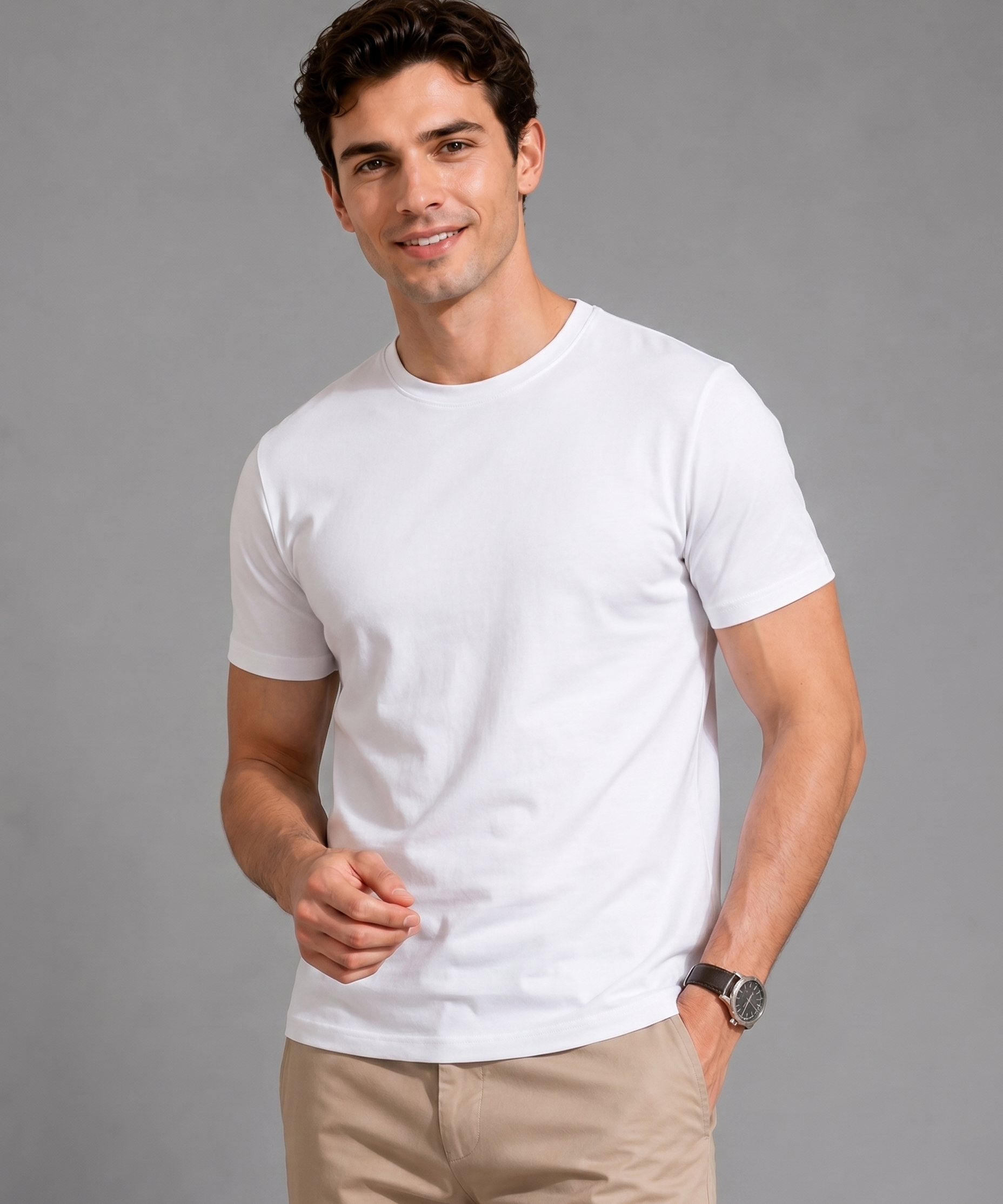 T-shirt Mercerisé Respirant – Coupe Ajustée en Coton Premium, Pour le Quotidien