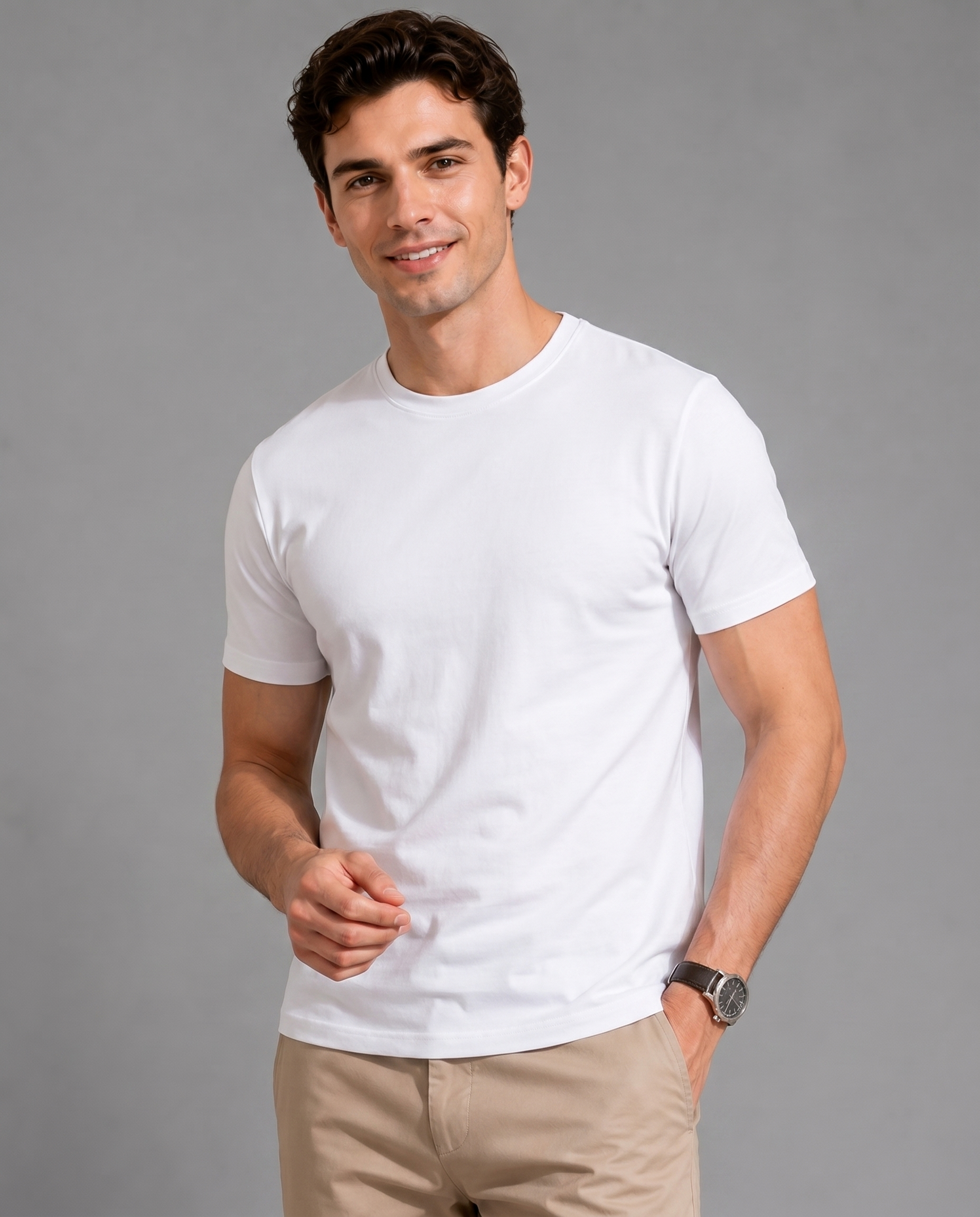 T-shirt Mercerisé Respirant – Coupe Ajustée en Coton Premium, Pour le Quotidien