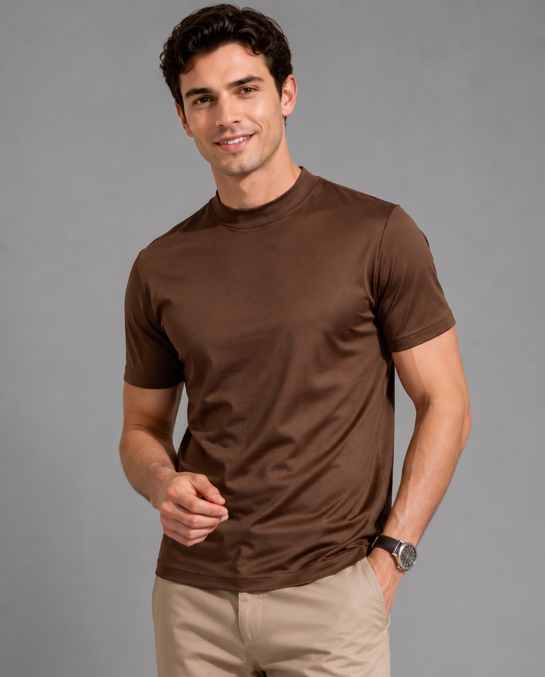 T-shirt Mercerisé Respirant – Coupe Ajustée en Coton Premium, Pour le Quotidien
