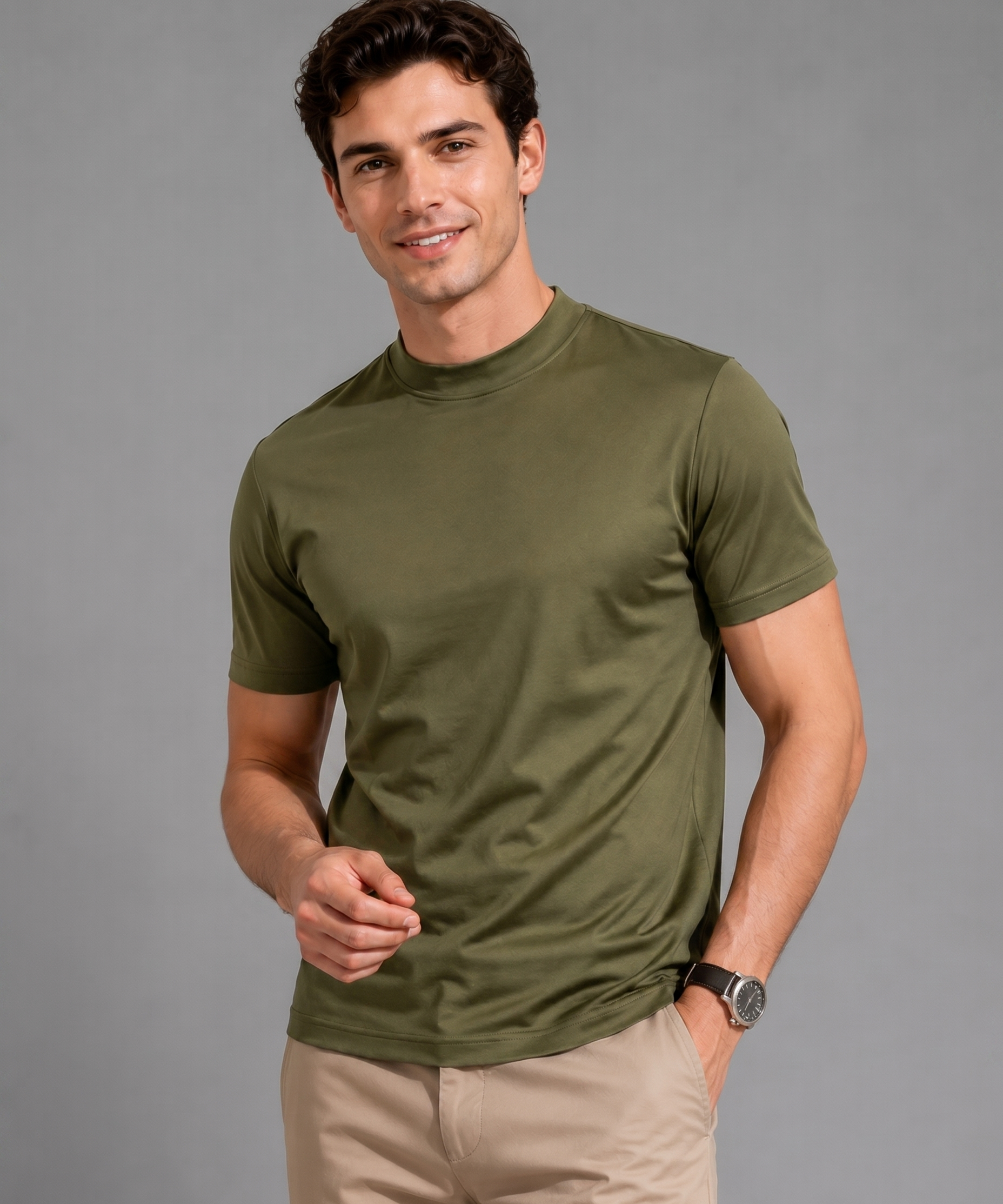 T-shirt Mercerisé Respirant – Coupe Ajustée en Coton Premium, Pour le Quotidien