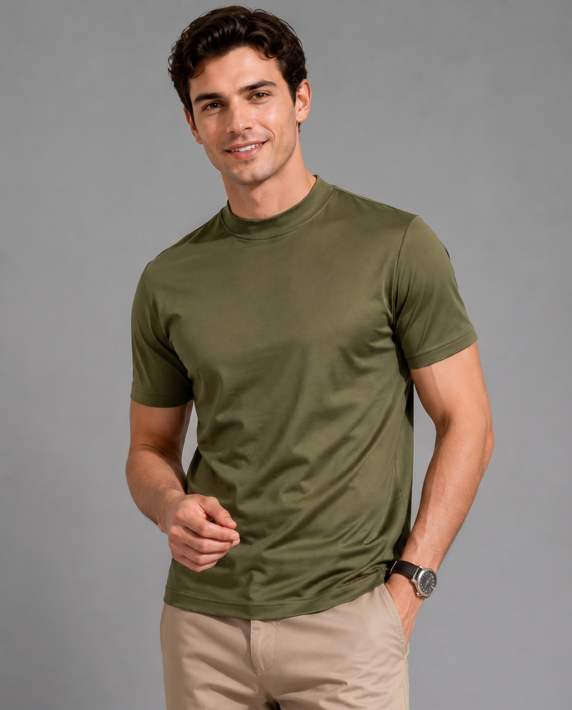 T-shirt Mercerisé Respirant – Coupe Ajustée en Coton Premium, Pour le Quotidien