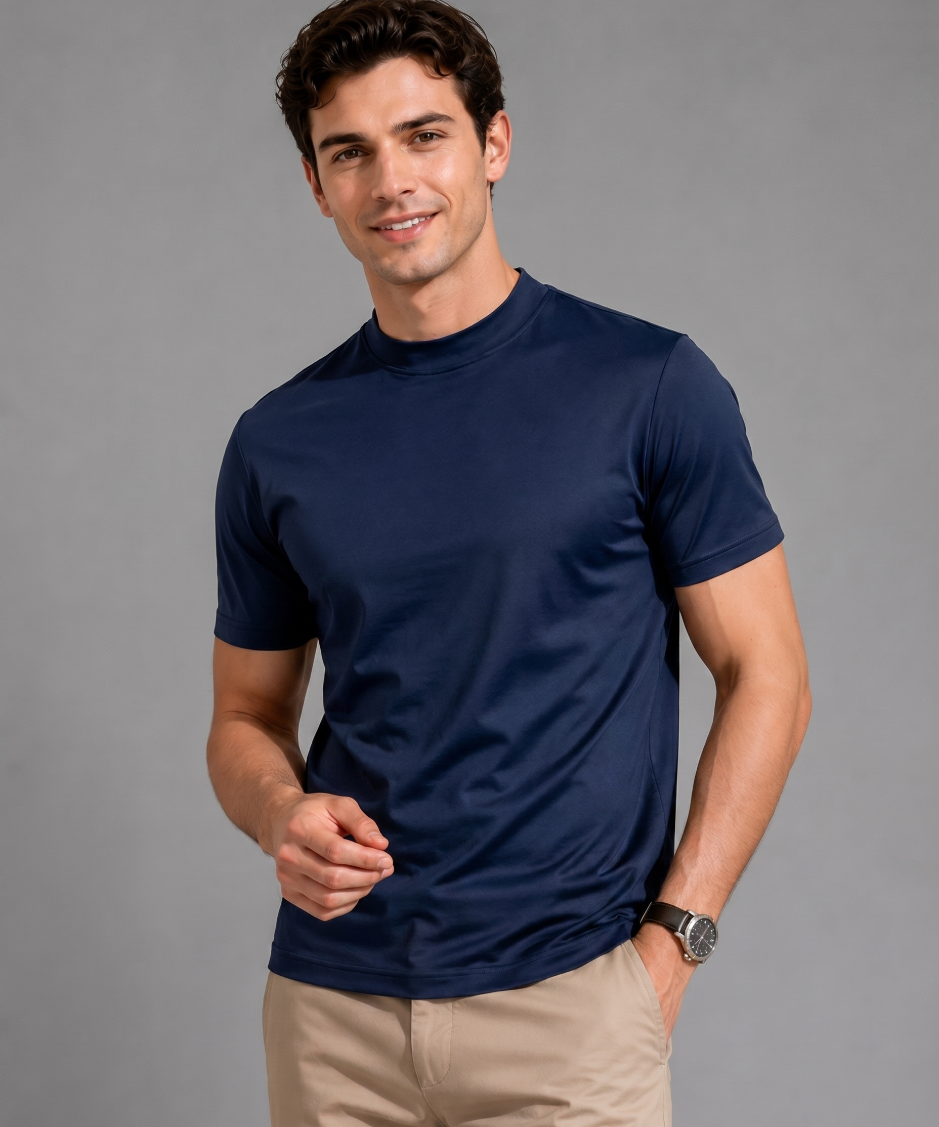 T-shirt Mercerisé Respirant – Coupe Ajustée en Coton Premium, Pour le Quotidien