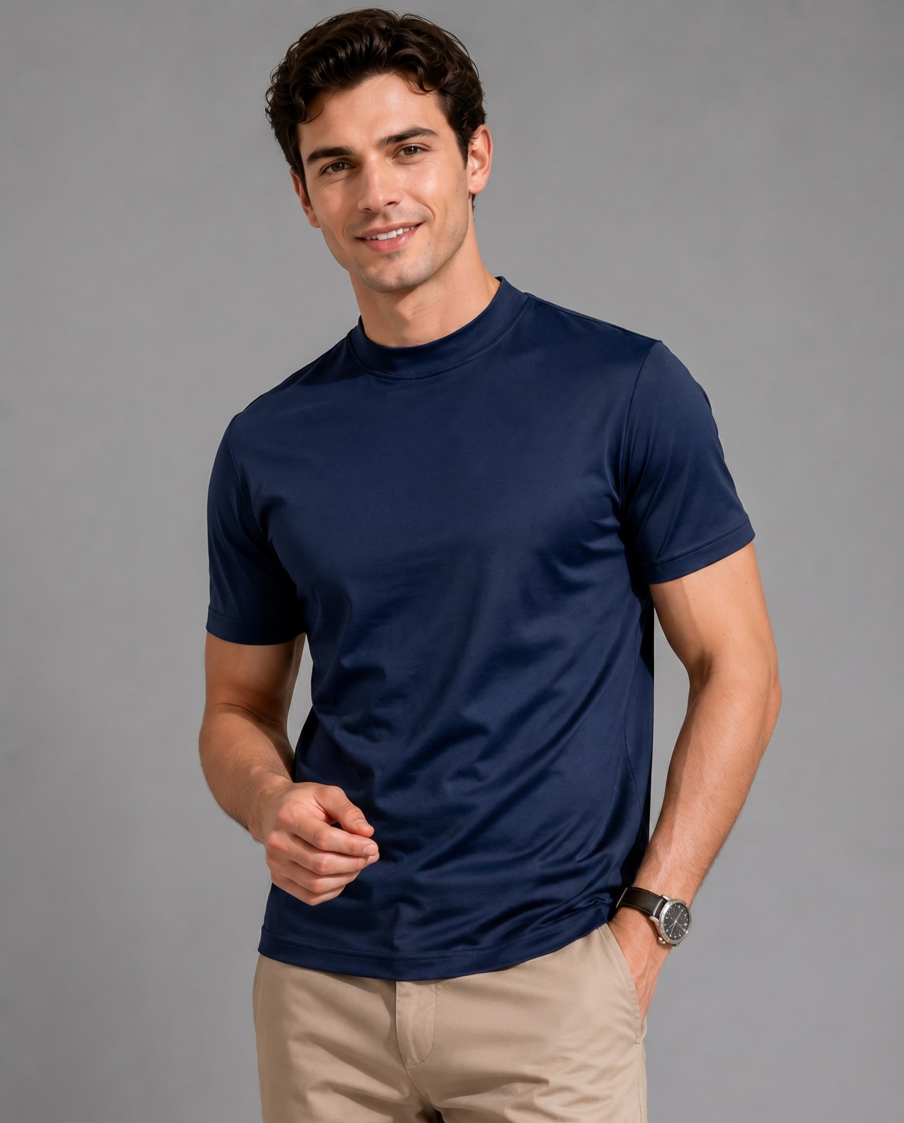 T-shirt Mercerisé Respirant – Coupe Ajustée en Coton Premium, Pour le Quotidien