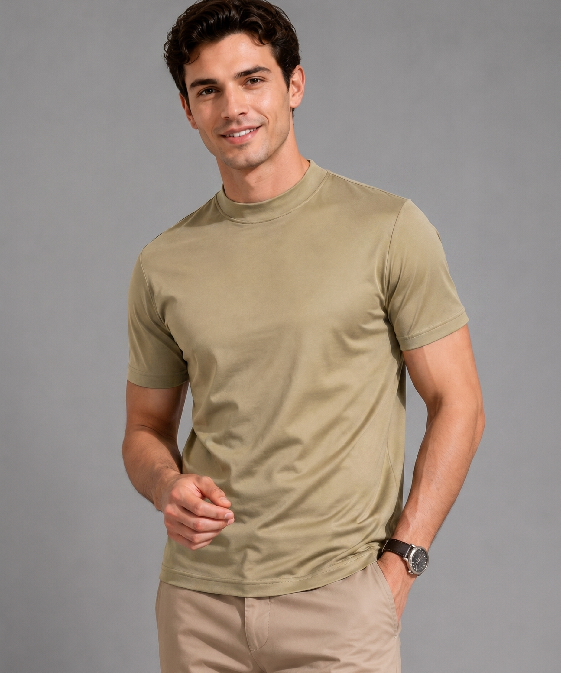 T-shirt Mercerisé Respirant – Coupe Ajustée en Coton Premium, Pour le Quotidien
