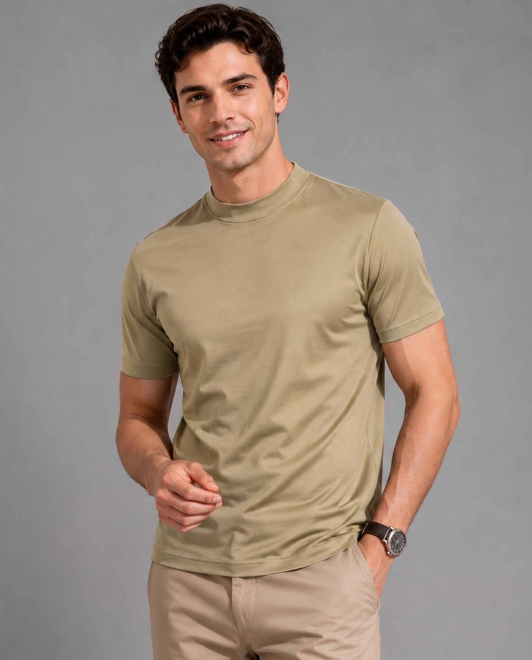 T-shirt Mercerisé Respirant – Coupe Ajustée en Coton Premium, Pour le Quotidien