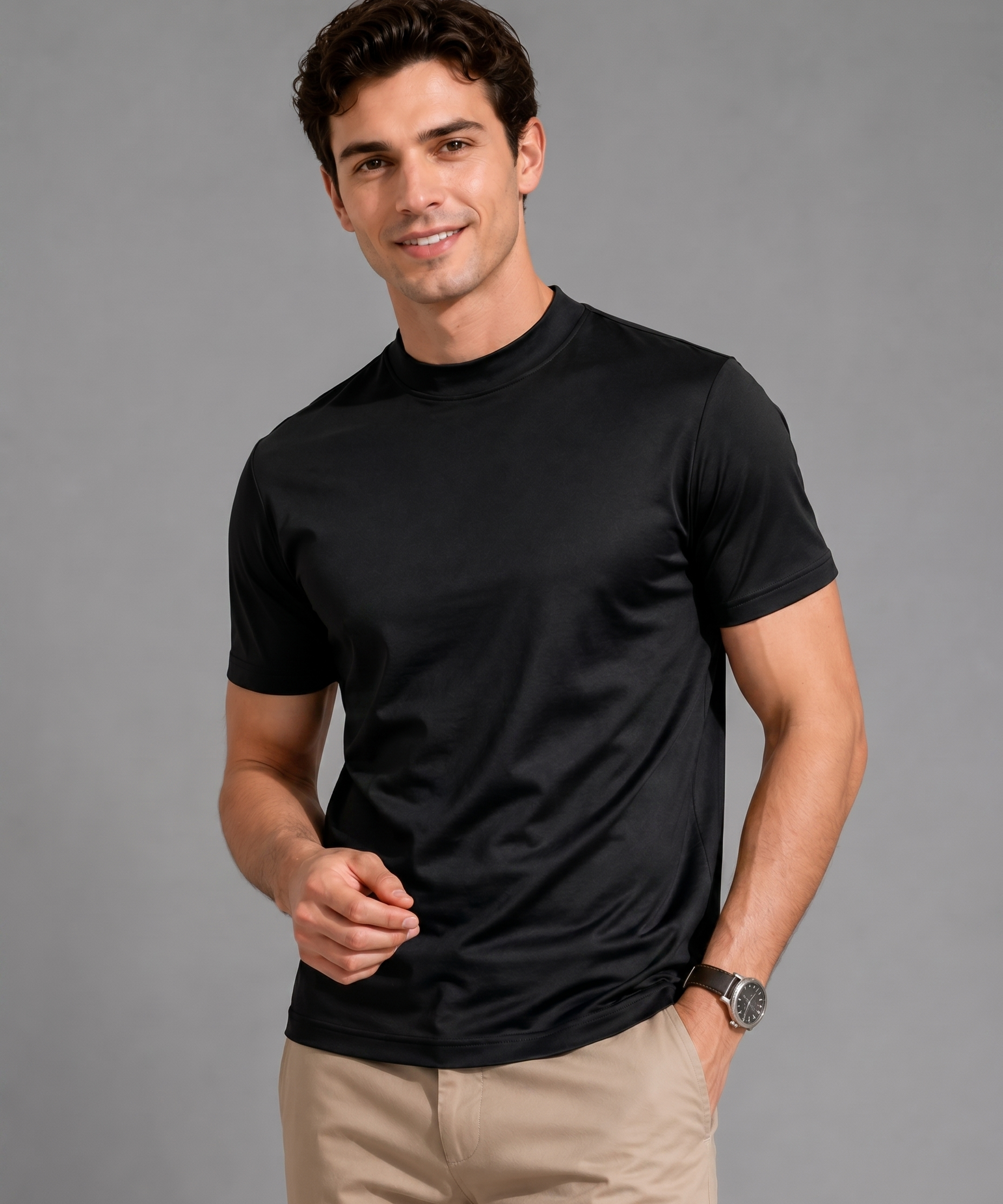 T-shirt Mercerisé Respirant – Coupe Ajustée en Coton Premium, Pour le Quotidien