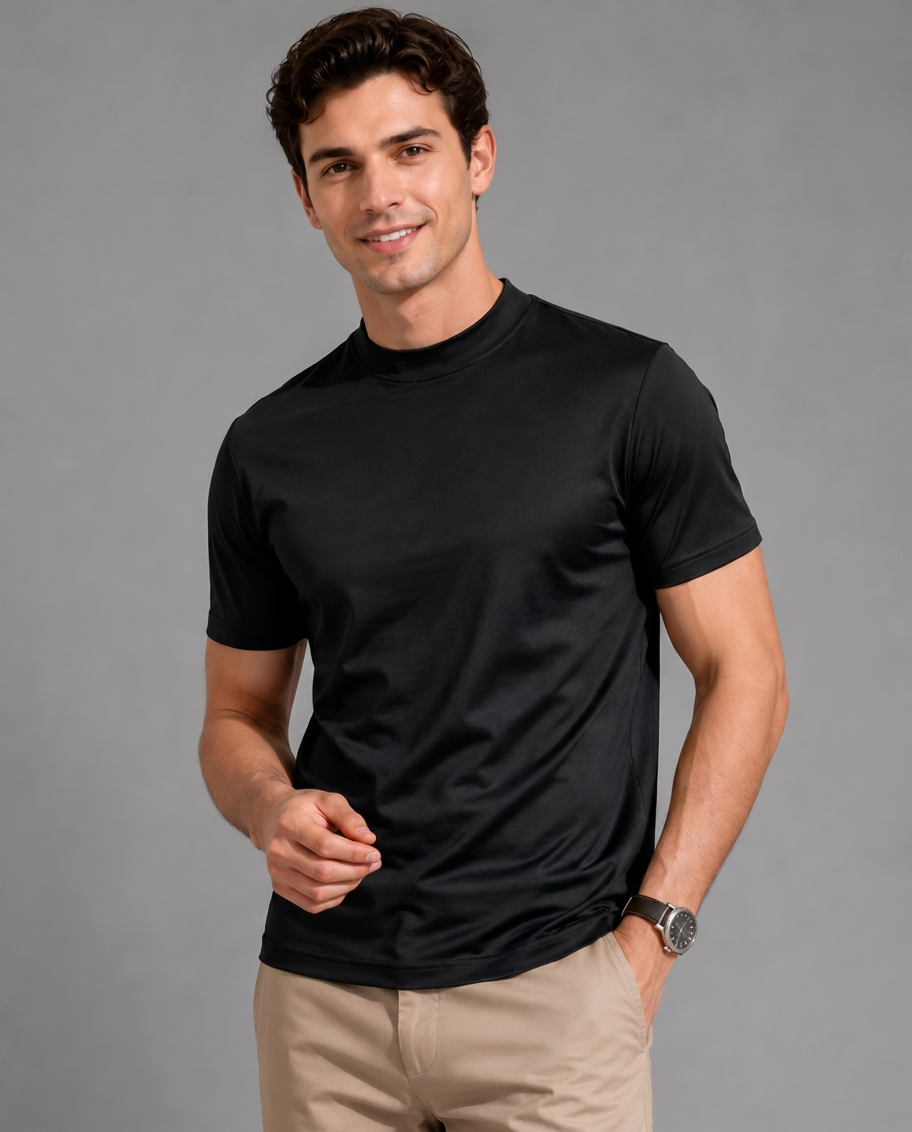 T-shirt Mercerisé Respirant – Coupe Ajustée en Coton Premium, Pour le Quotidien