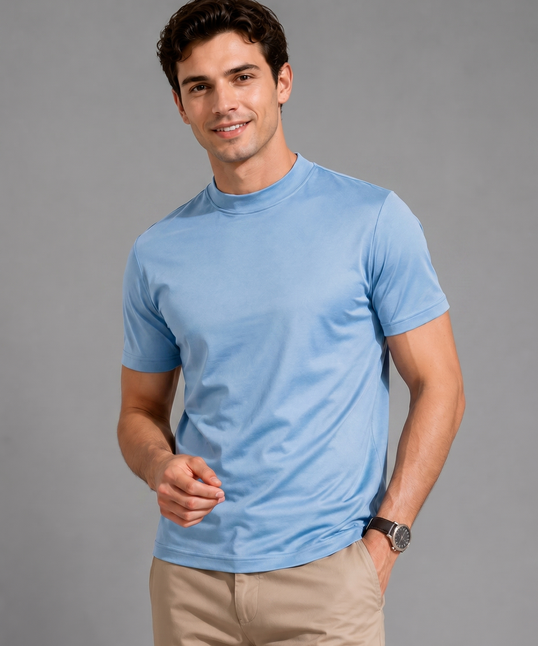 T-shirt Mercerisé Respirant – Coupe Ajustée en Coton Premium, Pour le Quotidien