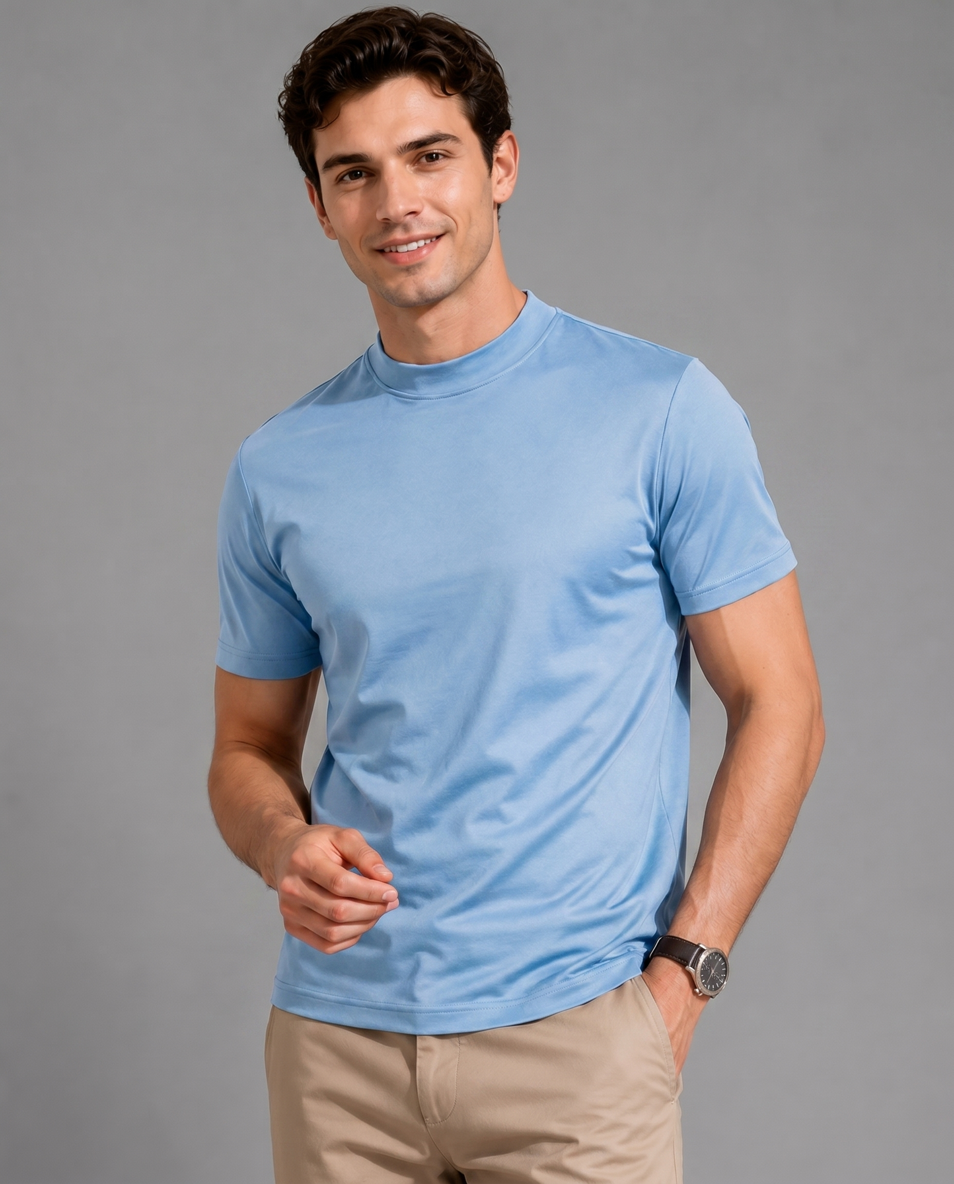 T-shirt Mercerisé Respirant – Coupe Ajustée en Coton Premium, Pour le Quotidien