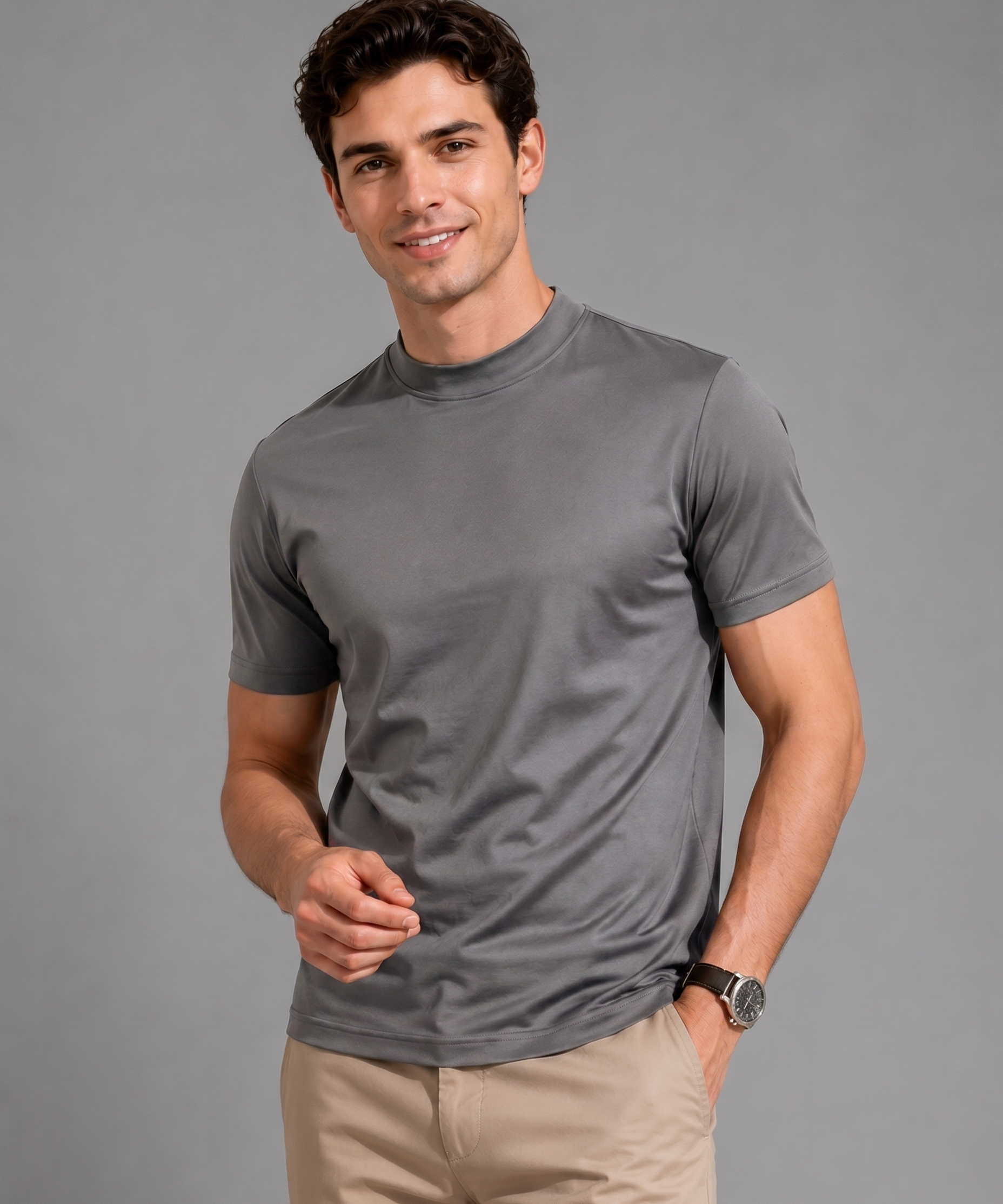 T-shirt Mercerisé Respirant – Coupe Ajustée en Coton Premium, Pour le Quotidien