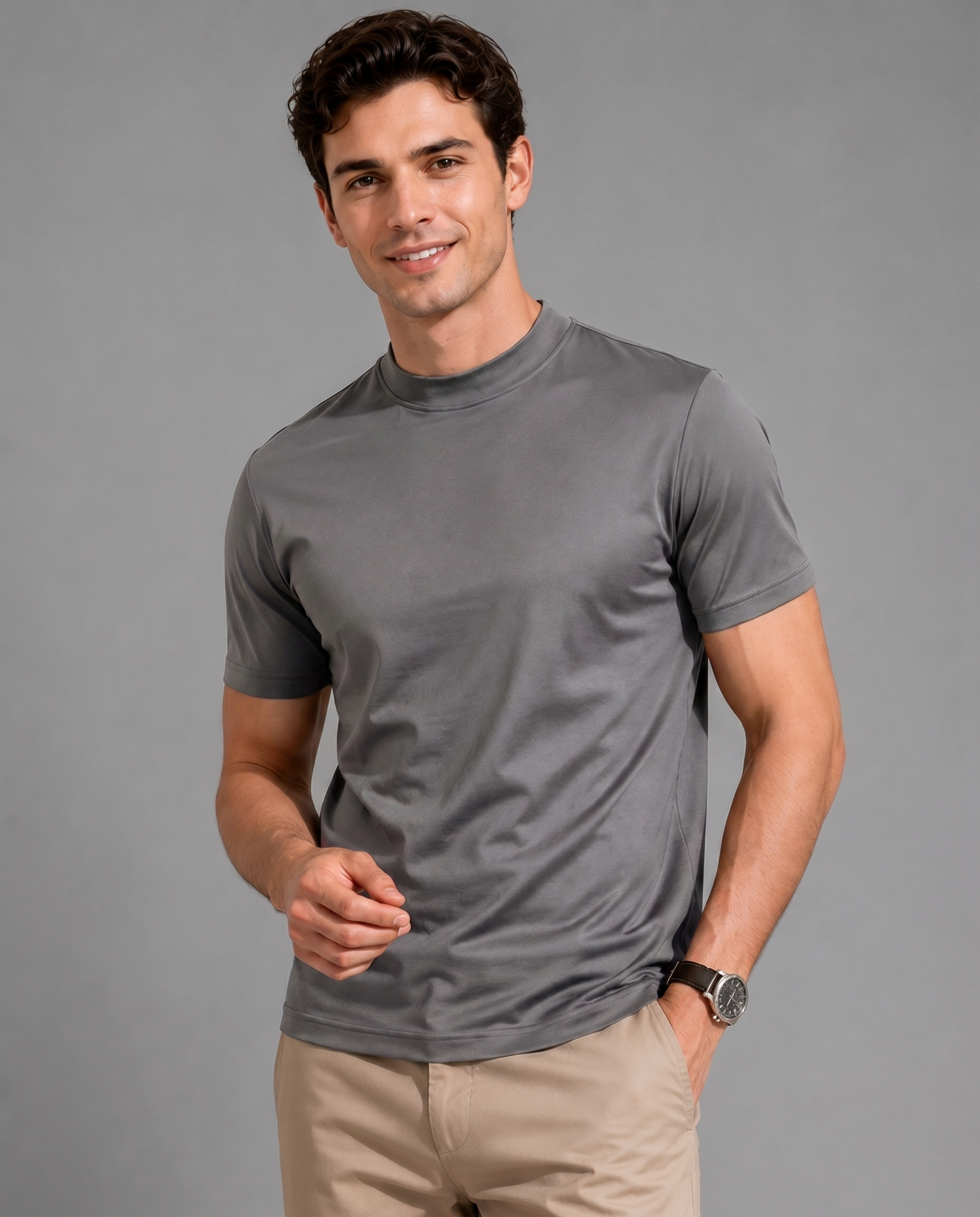 T-shirt Mercerisé Respirant – Coupe Ajustée en Coton Premium, Pour le Quotidien