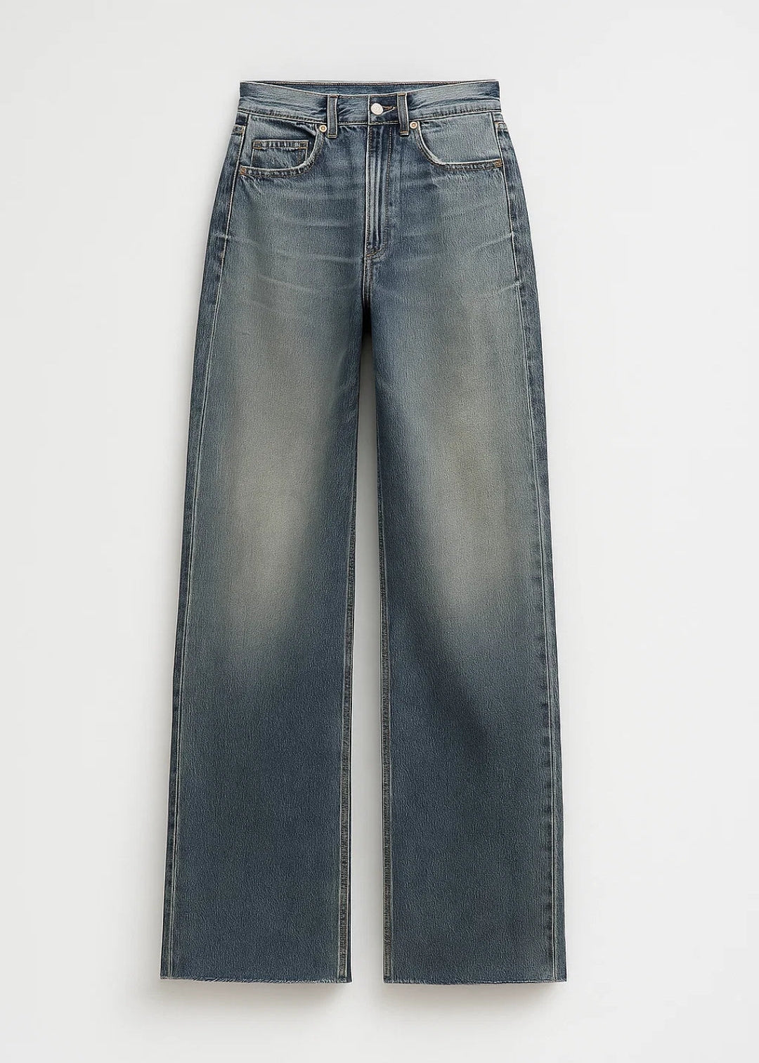 Jean femme jambe large taille haute