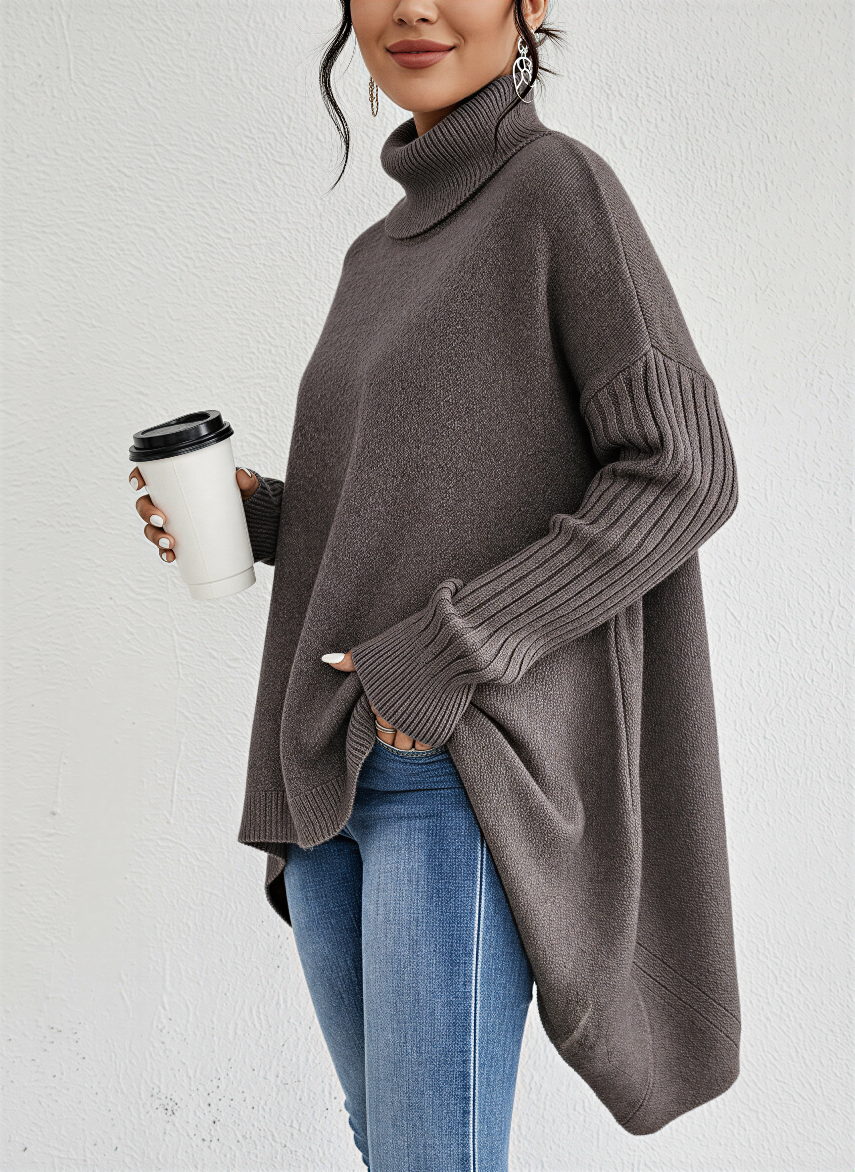 Pull Femme à Col Roulé