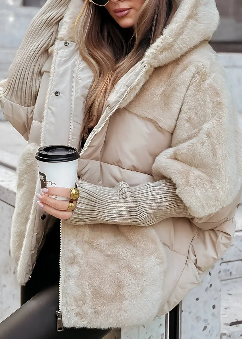 Manteau d’Hiver Matelassé Élégant avec Capuche pour Femme