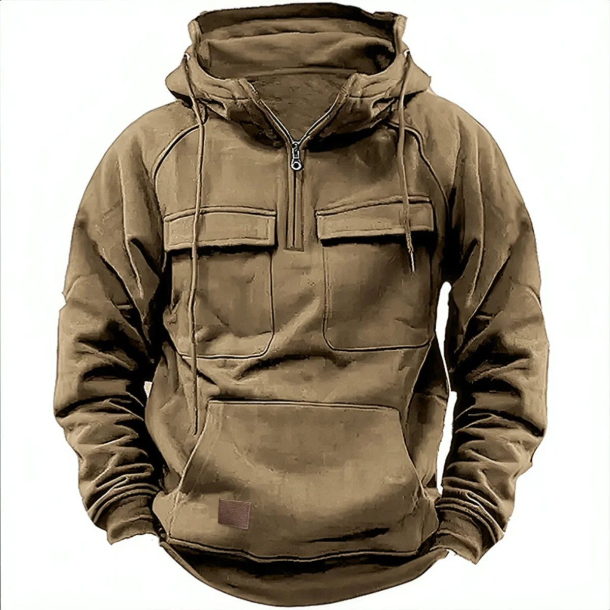 Hoodie à Capuche & Col Zippé Tendance