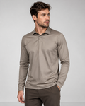 Polo – Texture en maille, manches longues, pour le quotidien et le travail