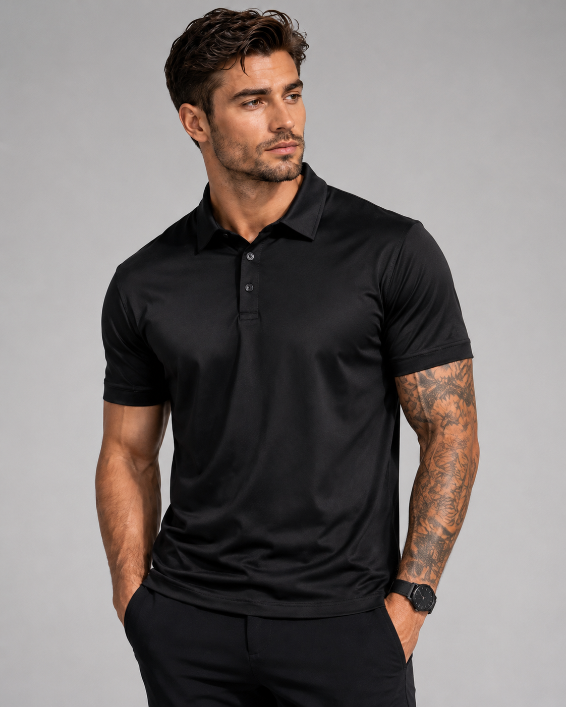 T-shirt Polo – Coupe ajustée, tissu respirant, pour le travail et le quotidien