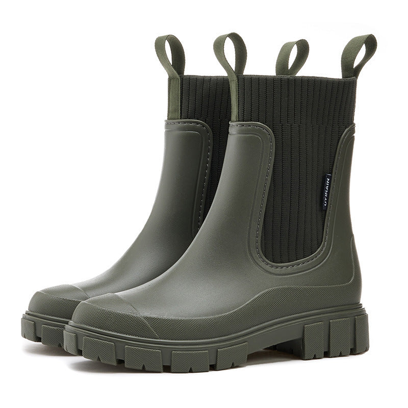 Bottes en Caoutchouc Imperméables pour Femme – Semelle Antidérapante