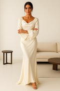 Robe Maxi à Manches Longues Élégante