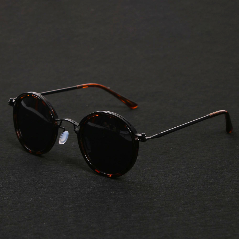 Lunettes de Soleil Rondes – Monture Métallique Plaquettes Réglables Usage Quotidien
