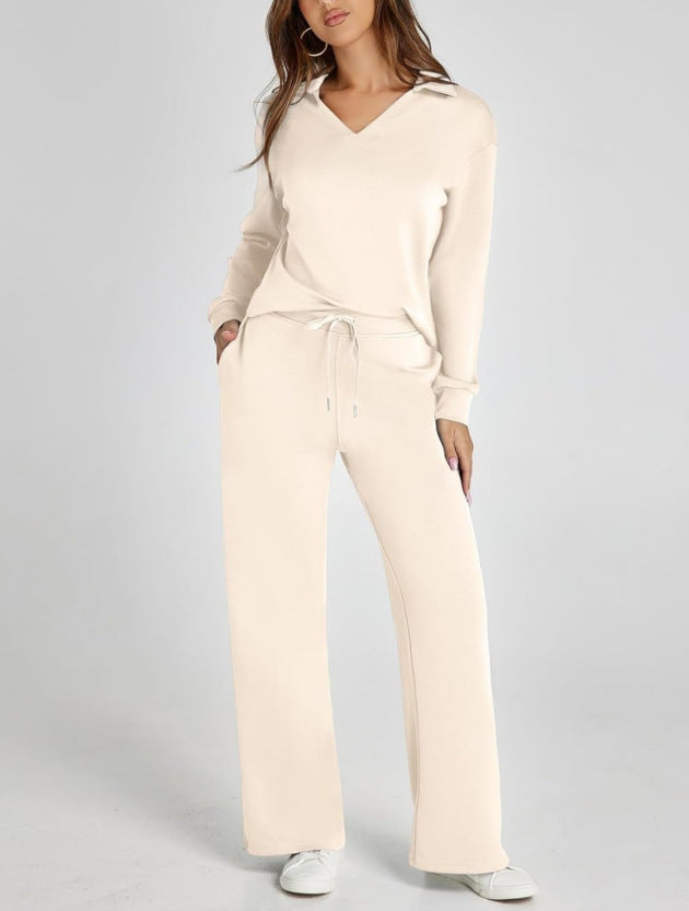 Ensemble décontracté femme sweat zippé et pantalon large