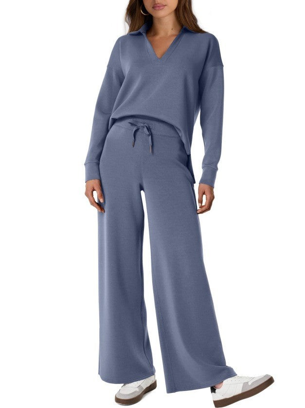 Ensemble décontracté femme sweat zippé et pantalon large