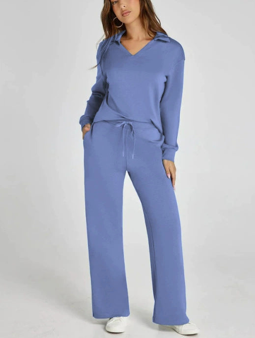 Ensemble décontracté femme sweat zippé et pantalon large