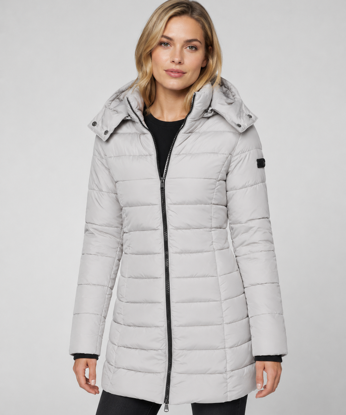 Manteau en coton femme – Coupe ajustée, longueur mi-longue, modèle chaud