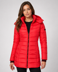 Manteau en coton femme – Coupe ajustée, longueur mi-longue, modèle chaud