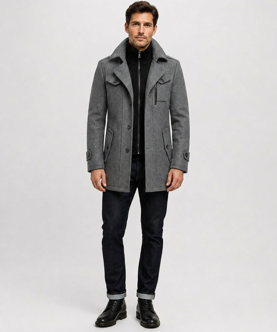 Manteau long à col montant – Une pièce sophistiquée pour le quotidien