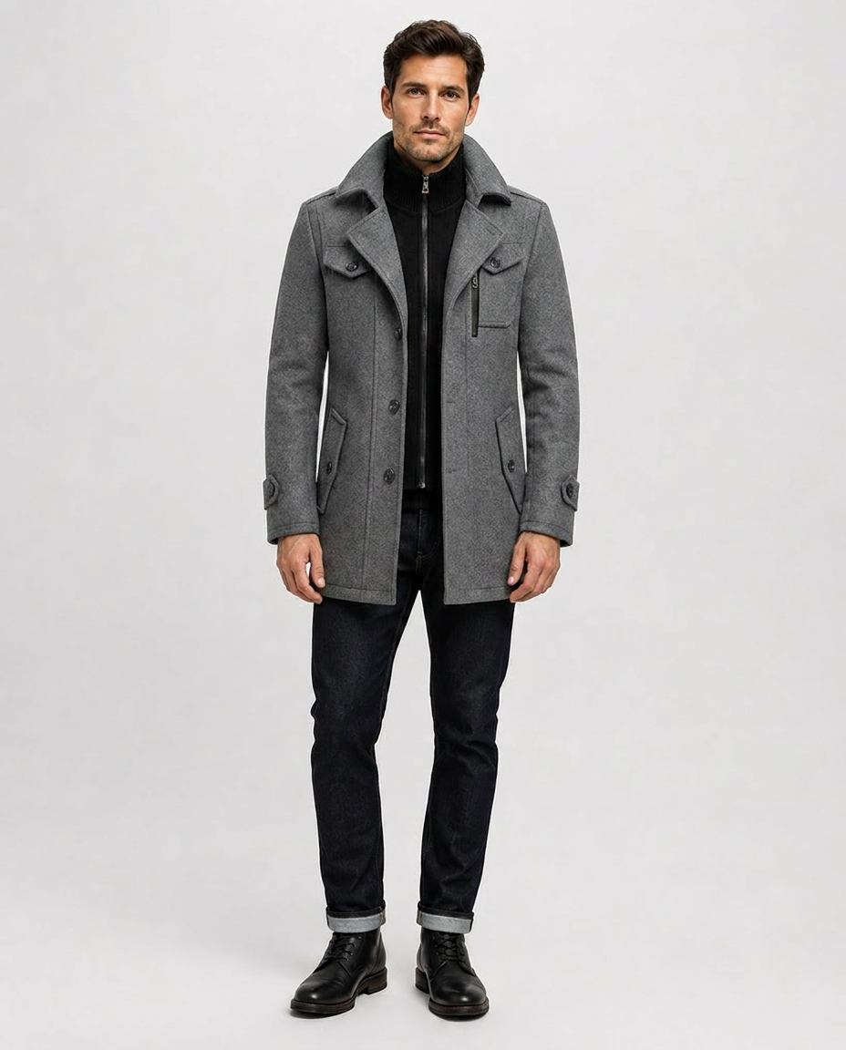 Manteau long à col montant – Une pièce sophistiquée pour le quotidien