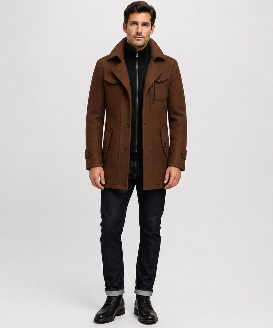 Manteau long à col montant – Une pièce sophistiquée pour le quotidien