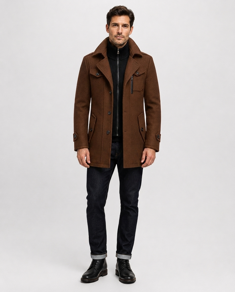 Manteau long à col montant – Une pièce sophistiquée pour le quotidien