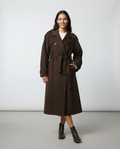 Manteau mi-long femme – Ceinture intégrée, fermeture à boutons, idéal au quotidien