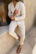 Ensemble d’été en lin homme chemise et pantalon