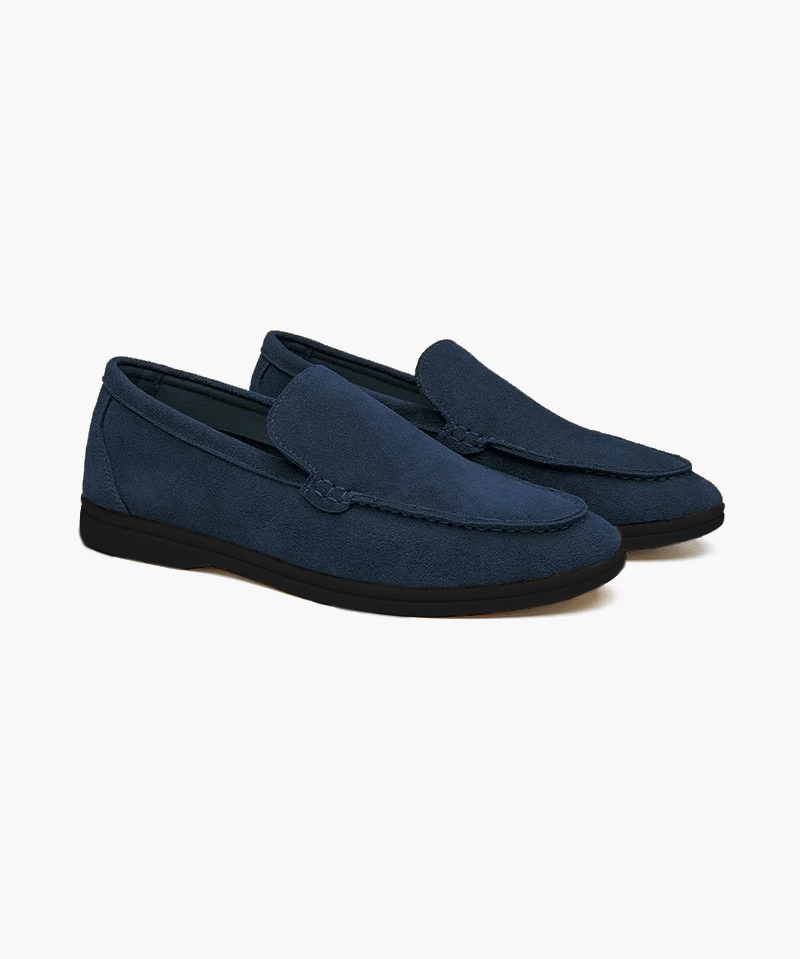 Mocassins en Suède Premium à Semelles Noires Élégantes