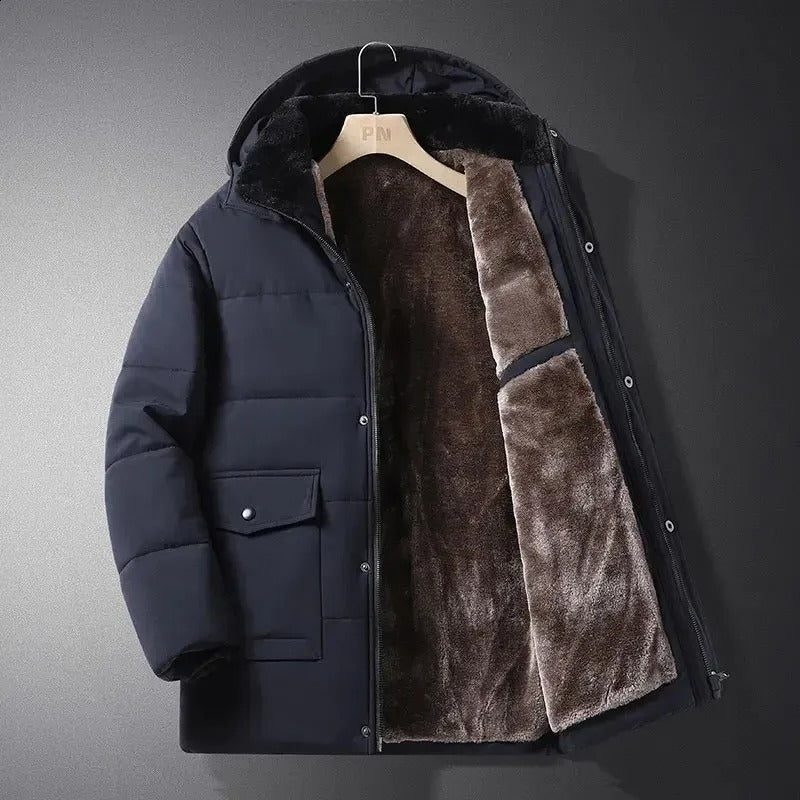 Veste d’Extérieur Homme Chaude en Polaire avec Capuche Intégrée
