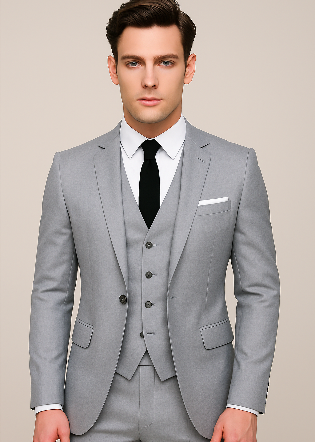 Costume Formel 3 Pièces Homme – Coupe Ajustée à Un Bouton