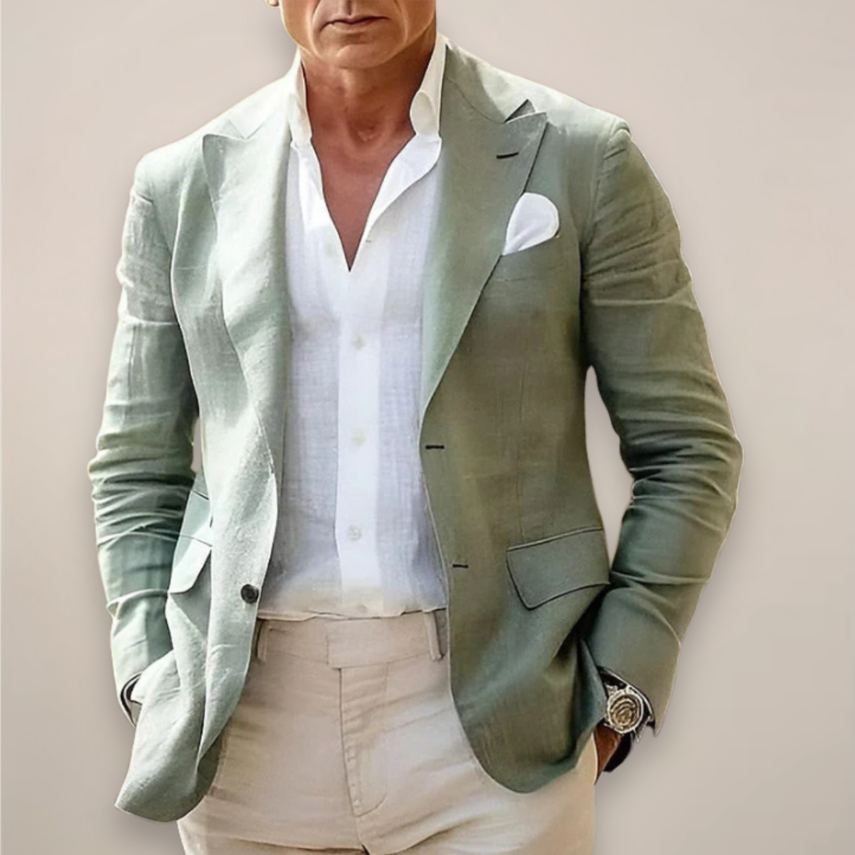Blazer Décontracté Homme en Lin Mélangé – Confort Sophistiqué
