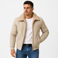 Veste d’Hiver Homme avec Col en Fourrure et Fermeture Zip