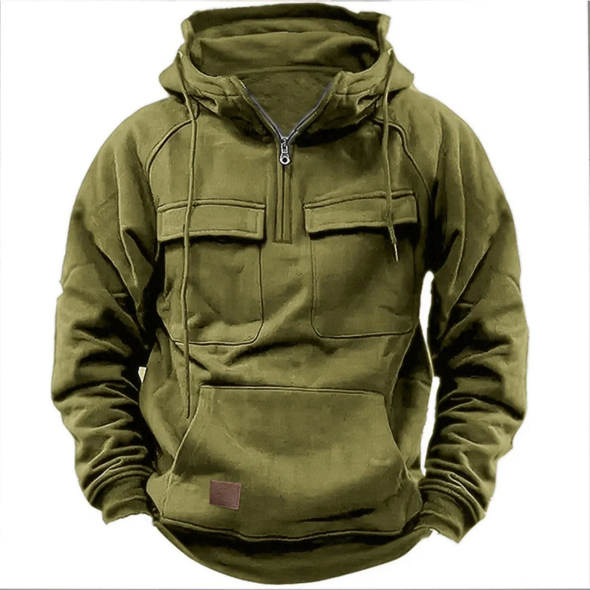 Hoodie à Capuche & Col Zippé Tendance