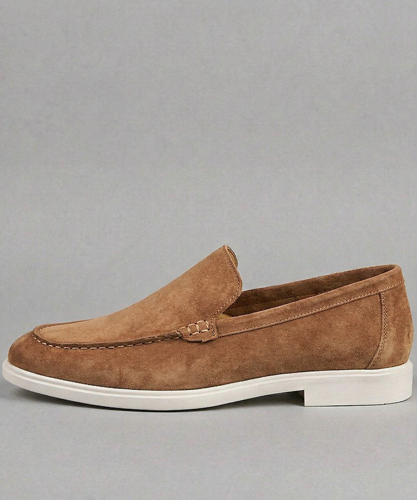 Mocassins en Daim – Modèle à Enfiler, Coutures Apparentes, Pour le Quotidien