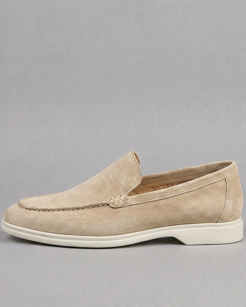 Mocassins en Daim – Modèle à Enfiler, Coutures Apparentes, Pour le Quotidien