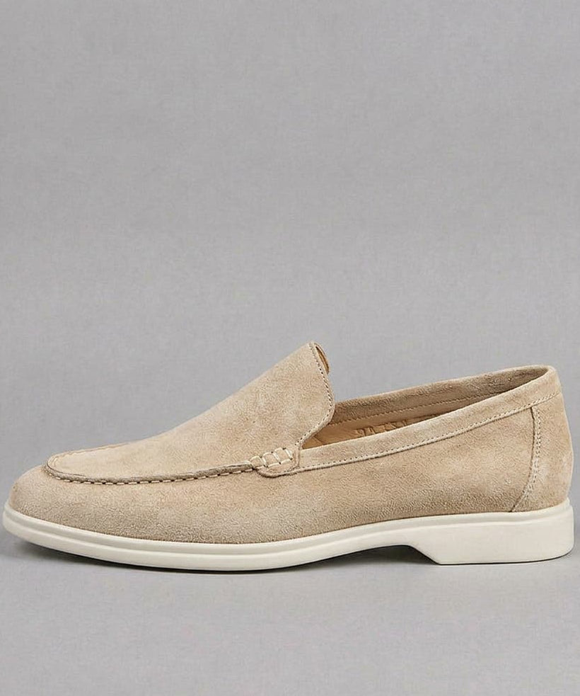 Mocassins en Daim – Modèle à Enfiler, Coutures Apparentes, Pour le Quotidien