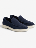 Mocassins en Suède – Construction Artisanale Coupe Enfilable Pour le Quotidien Élégant