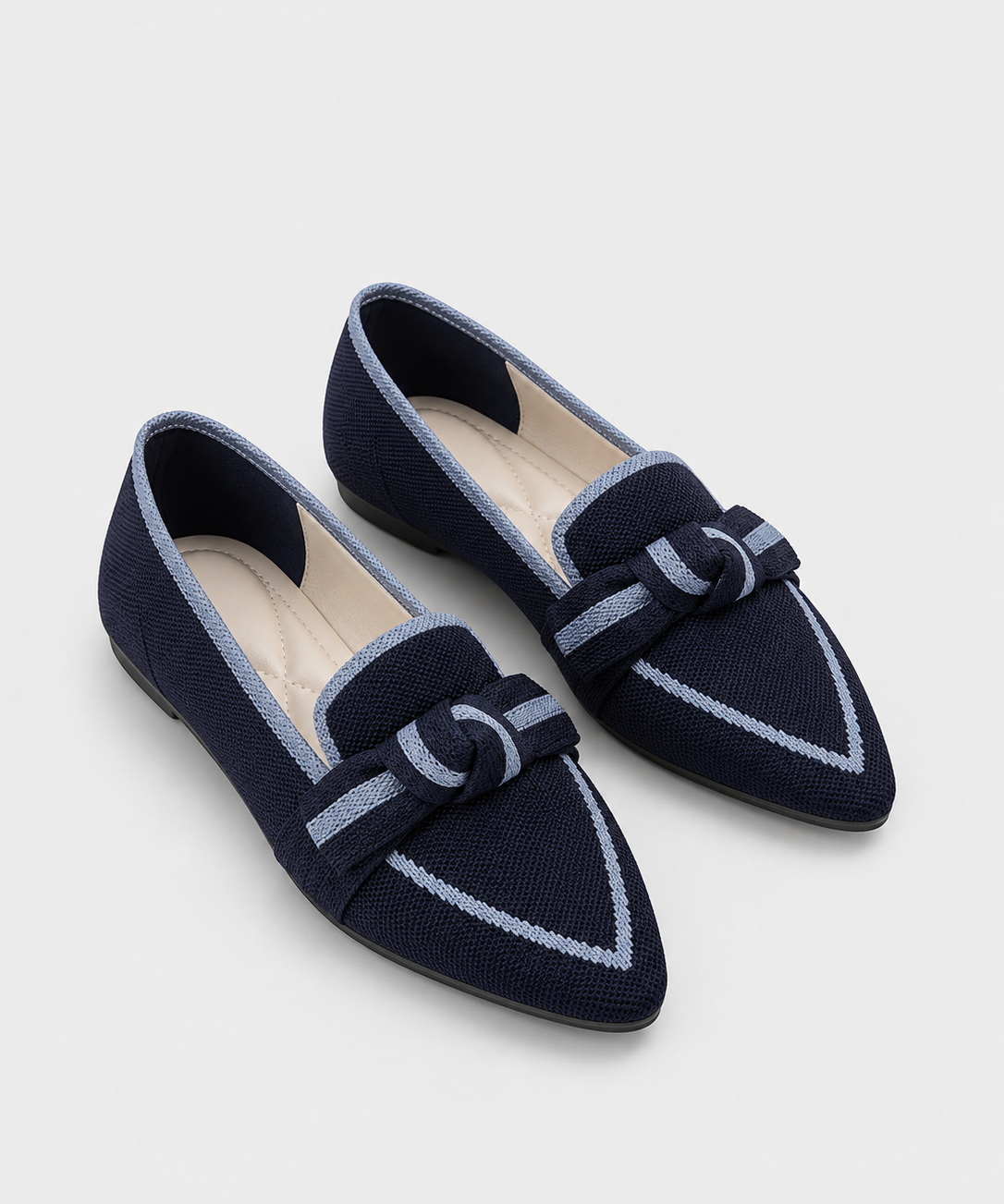 Mocassins femme à nœud – Bout pointu, coupe ajustée, style élégant au quotidien