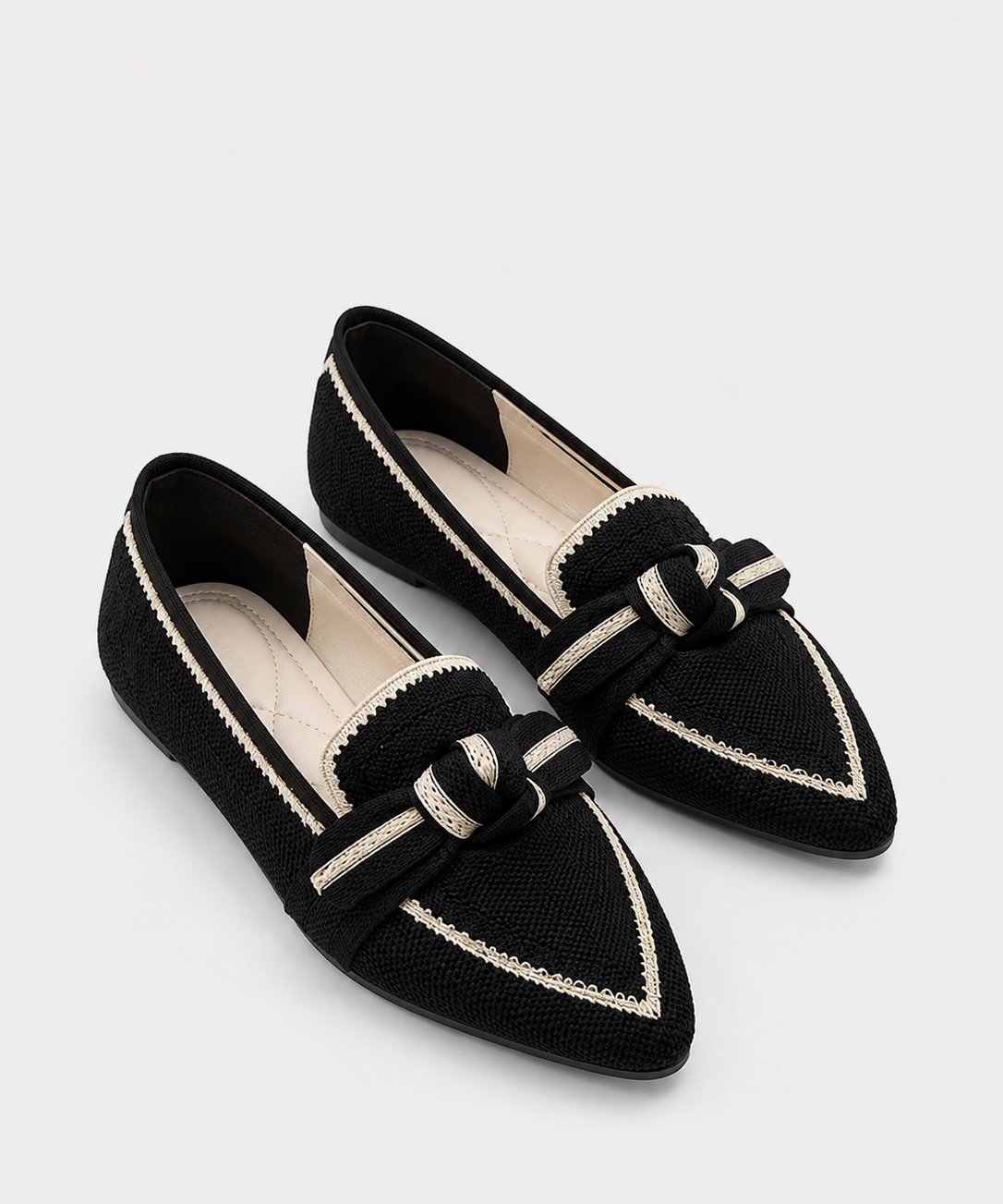 Mocassins femme à nœud – Bout pointu, coupe ajustée, style élégant au quotidien