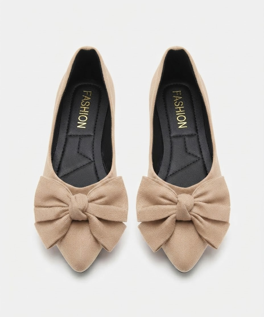 Mocassins plats pour femme – Bout pointu, nœud décoratif, style décontracté estival