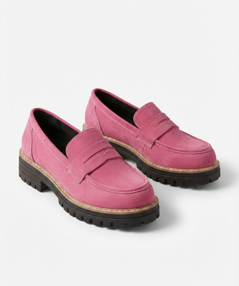 Mocassins slip-on pour femme – En daim, bout arrondi, style urbain au quotidien