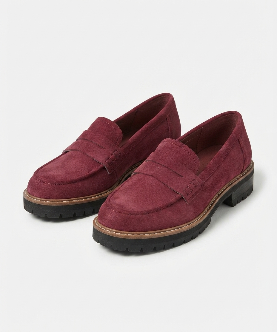 Mocassins slip-on pour femme – En daim, bout arrondi, style urbain au quotidien